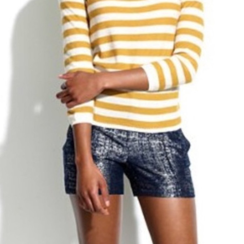 Madewell Broadway & Broome Navy Gold Metallic Shorts - Picture 8 of 8
